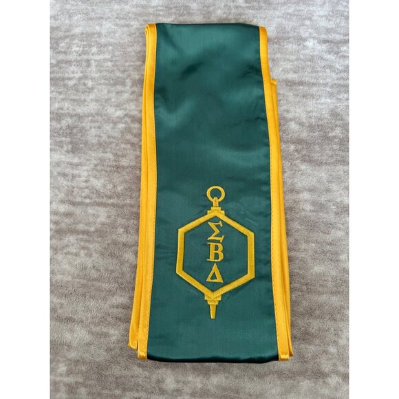 Sigma Beta Delta Honors Society Graduation Stole New Green and Gold - Picture 1 of 3